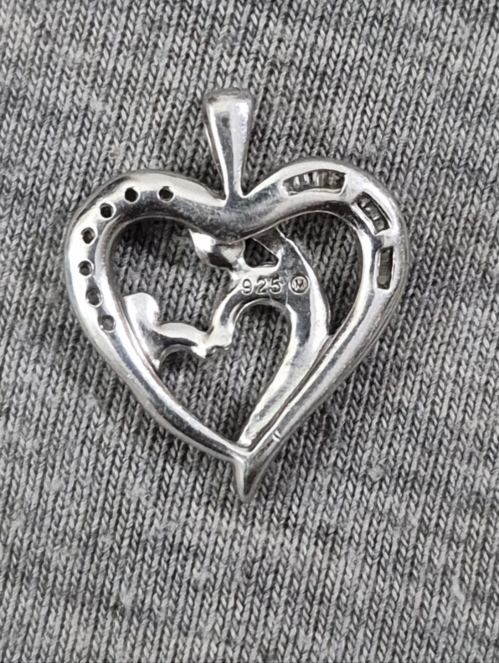 Mother Child 925 Silver Pendant - Picture 2 of 4